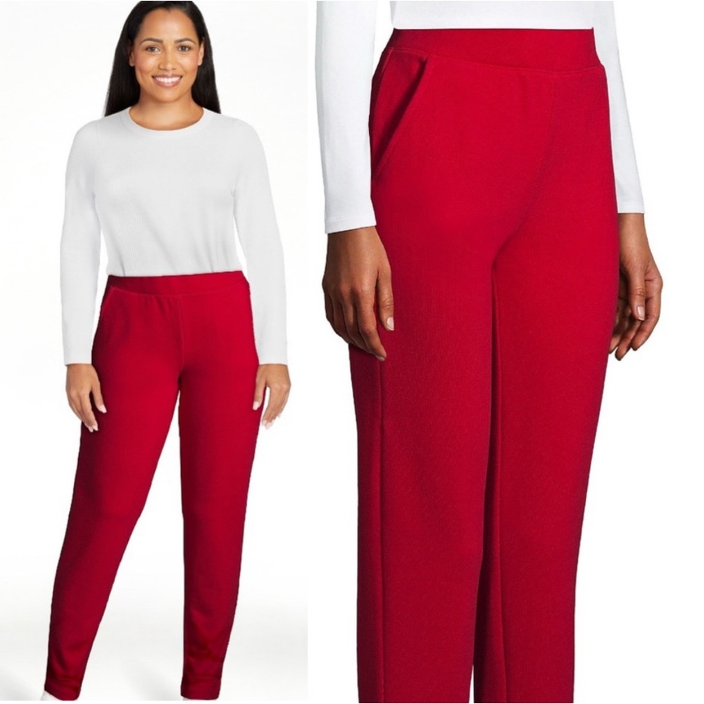 Lands End Red Leggings Serious Sweats Small 6-8 Women’s Comfy Basic